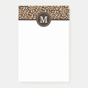 Notas Post-it® Monograma del Personalizado de impresión de Brown 