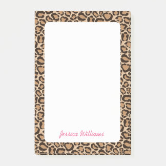 Notas Post-it® Monograma del Personalizado de impresión de leopar
