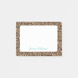 Notas Post-it® Monograma del Personalizado de impresión de leopar