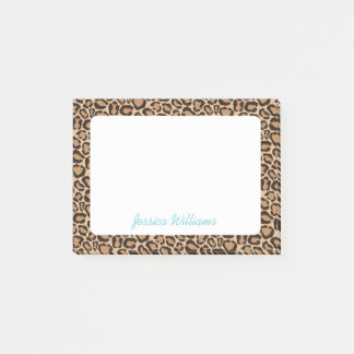 Notas Post-it® Monograma del Personalizado de impresión de leopar
