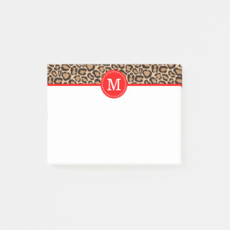 Notas Post-it® Monograma del Personalizado de impresión rojo y le