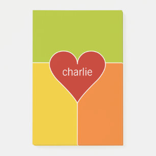 Notas Post-it® Monograma del personalizado del patrón cardíaco No