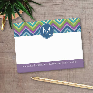 Notas Post-it® Monograma del Personalizado del patrón de cheurón 