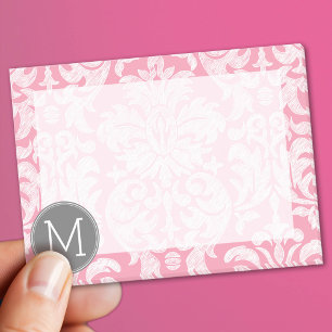 Notas Post-it® Monograma del Personalizado del patrón de Damasco 