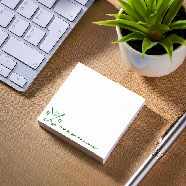 Notas Post-it® Monograma del tema del golf (Subido por el creador)