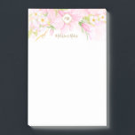 Notas Post-it® Monograma Delicado Acuarela Botánica Rosa Floral<br><div class="desc">Elegantes ramos acuarelas de flores rosas,  blancas,  amarillas,  hojas y vegetación. Bonitos colores delicados. Color de la color rosa oscuro. Alegre,  festivo y sofisticado diseño floral.</div>
