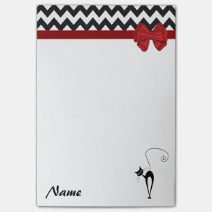 Notas Post-it® Monograma elegante chevron gracioso gato