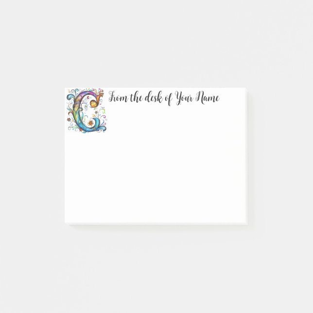 Notas Post-it® Monograma excitante C (Anverso)