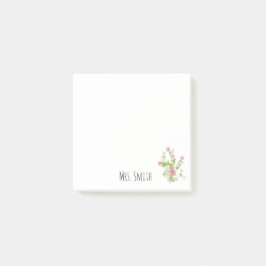 Notas Post-it® Monograma Floral Personalizable