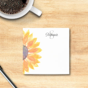 Notas Post-it® Monograma floral personalizado