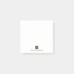 Notas Post-it® Monograma formal con clase de la casilla negra