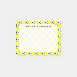 Notas Post-it® Monograma Futbol Bolas Amarillo