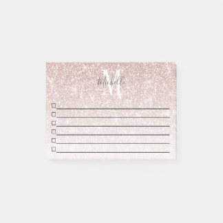 Notas Post-it® Monograma Glam Purpurina Sparkle