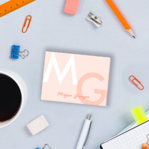 Notas Post-it® Monograma grande minimo limpio moderno