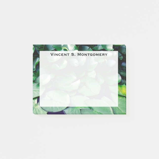 Notas Post-it® Monograma Green Lily Pad Pond (Anverso)