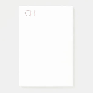 Notas Post-it® Monograma inicial Minimalista moderno sencillo