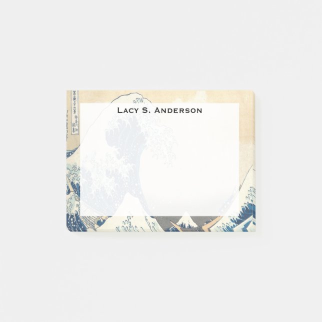 Notas Post-it® Monograma Katsushika Hokusai, Gran Ola Kanagawa (Anverso)