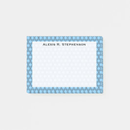 Notas Post-it® Monograma Miel Negra en Azul Cielo