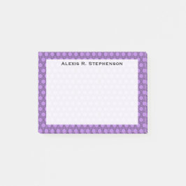 Notas Post-it® Monograma Miel Negra en Púrpura Lavanda