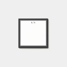 Monograma minimalista de borde blanco y negro