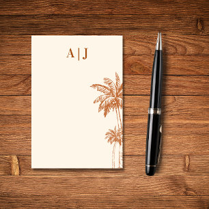 Notas Post-it® Monograma Minimalista de palmera de terracota trop