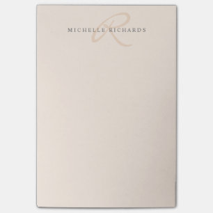 Notas Post-it® Monograma Minimalista elegante y agudo