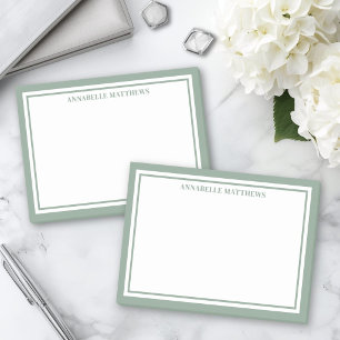 Notas Post-it® Monograma minimalista en verde salvia