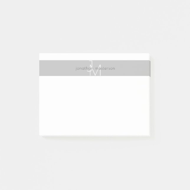 Notas Post-it® Monograma Minimalista moderno profesional (Anverso)