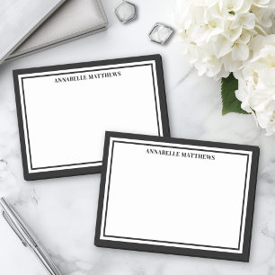 Notas Post-it® Monograma minimalista negro y blanco