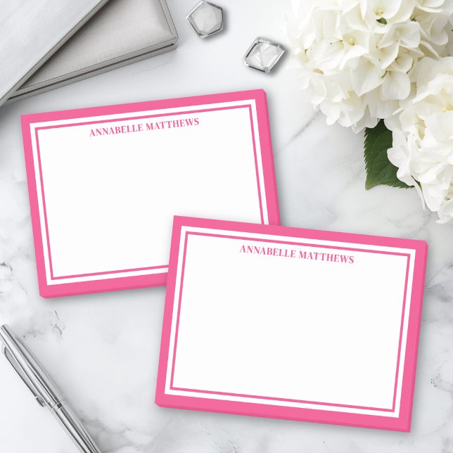 Notas Post-it® Monograma minimalista rosa (Pink Minimalist Monogram Post-it Notes )