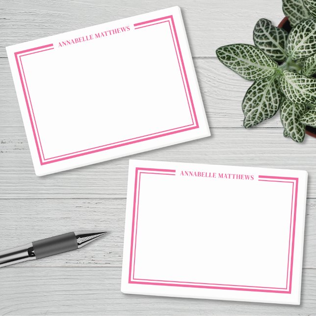 Notas Post-it® Monograma Minimalista Rosa (Pink Minimalist Monogram Post-it Notes)