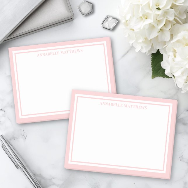 Notas Post-it® Monograma minimalista rosa rubor (Blush Pink Minimalist Monogram Post-it Notes )