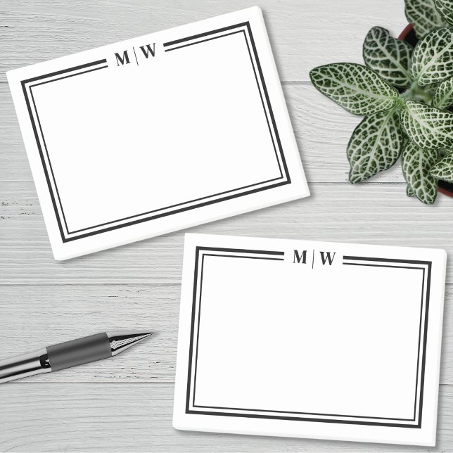 Notas Post-it® Monograma Minimalista Simple (Simple Minimalist Monogram Post-it Notes)