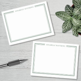 Notas Post-it® Monograma Minimalista Verde Salvia