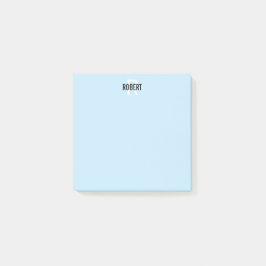 Notas Post-it® Monograma moderno azul claro post-it notes
