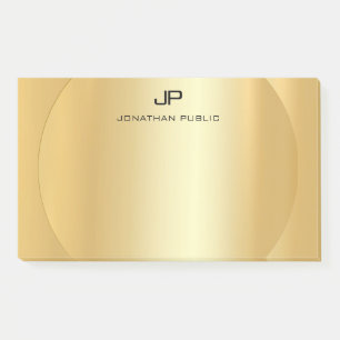 Notas Post-it® Monograma moderno elegante de Faux Gold personaliz