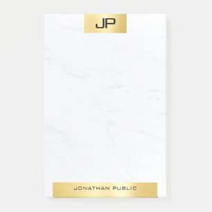 Notas Post-it® Monograma moderno elegante plantilla de mármol de