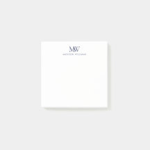 Monograma moderno elegante simple azul marino