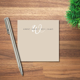 Notas Post-it® Monograma moderno en marrón y blanco con letra cur