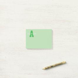 Notas Post-it® Monograma moderno en verde claro y Kelly