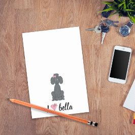 Notas Post-it® Monograma moderno simple con un elegante caniche n