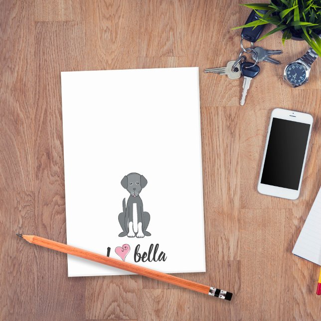 Notas Post-it® Monograma moderno simple Perro blanco negro elegan (Subido por el creador)