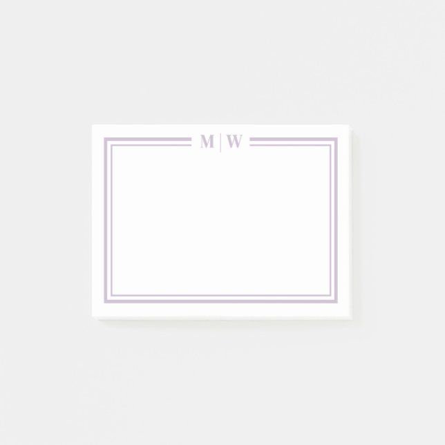 Notas Post-it® Monograma Morado (Anverso)