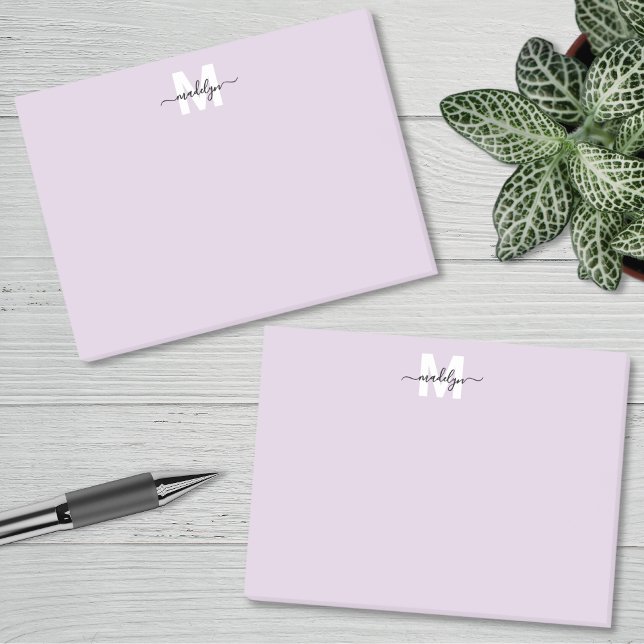 Notas Post-it® Monograma Morado (Purple Monogram Post-it Notes)
