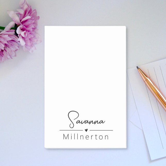Notas Post-it® Monograma Neutral Moderno Minimalista Elegante (Subido por el creador)