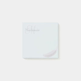 Notas Post-it® Monograma Nombre personalizado Angel Feather Gray 