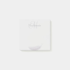 Notas Post-it® Monograma Nombre personalizado Angel Feather Light