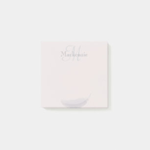 Notas Post-it® Monograma Nombre personalizado Angel Feather Rubor