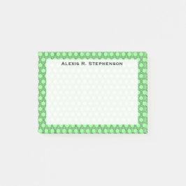 Notas Post-it® Monograma Panal negro en verde menta