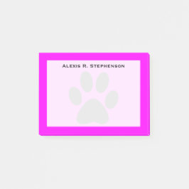 Notas Post-it® Monograma Papel animal negro Imprimir rosa